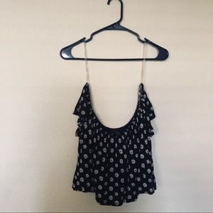 Black Daisy Crop top